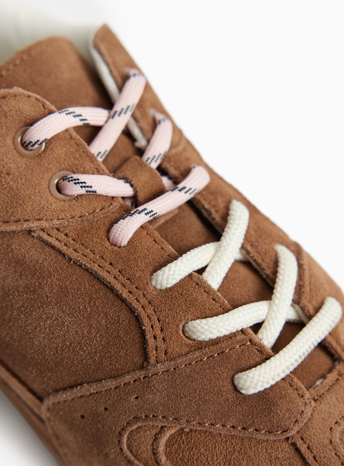 Brown Suede Contrast Lace Trainers 8 - Image 4 thumbnail